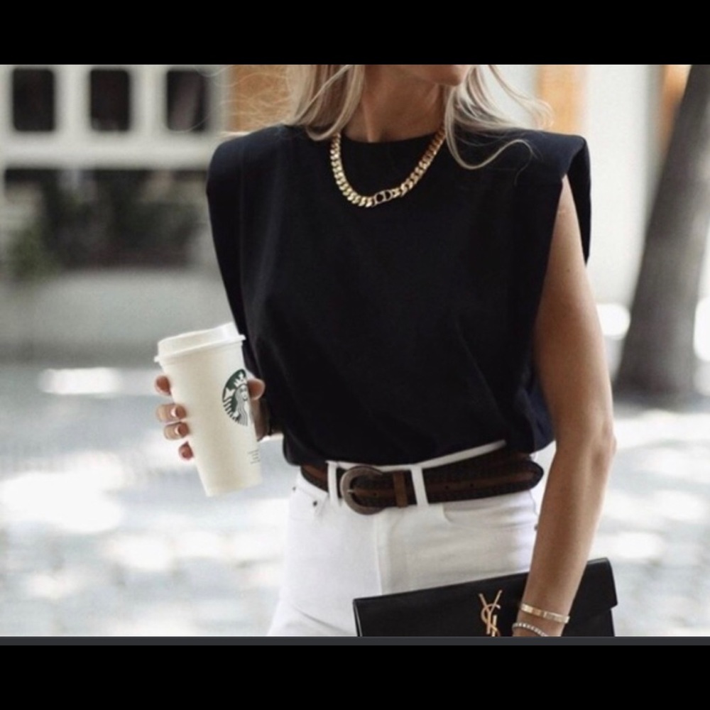 Brand new black Zara muscle tee